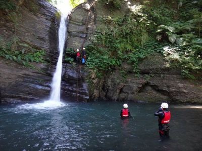 Shawa Canyoning Abseiling-by-dragon-waterfall